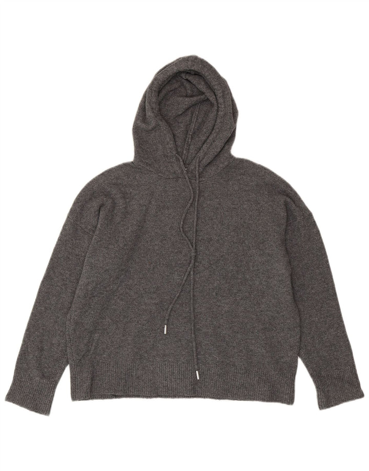 Damski sweter oversize z kapturem Zara UK 10, mały, szary poliester