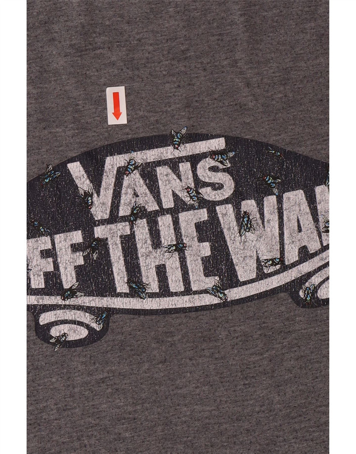 Męski T-shirt z grafiką VANS Off The Wall, mały, szary, bawełniany