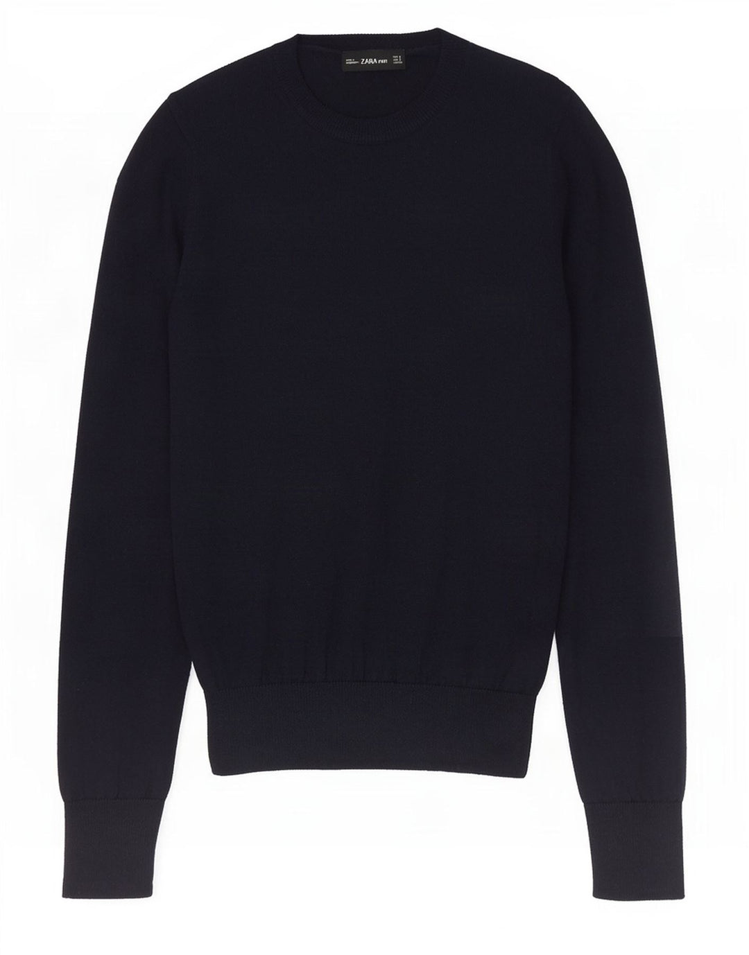 Damski sweter Zara z okrągłym dekoltem, UK 10, mały, granatowy, poliester