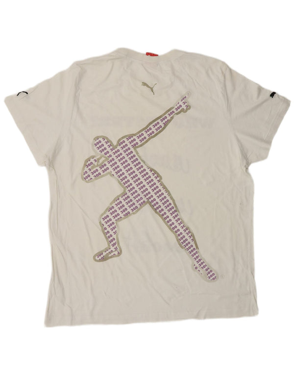 Męski T-shirt z grafiką PUMA, XL, biały