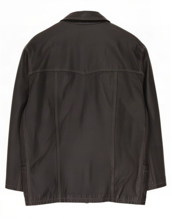 Vintage męska skórzana kurtka UK 48 4XL czarna