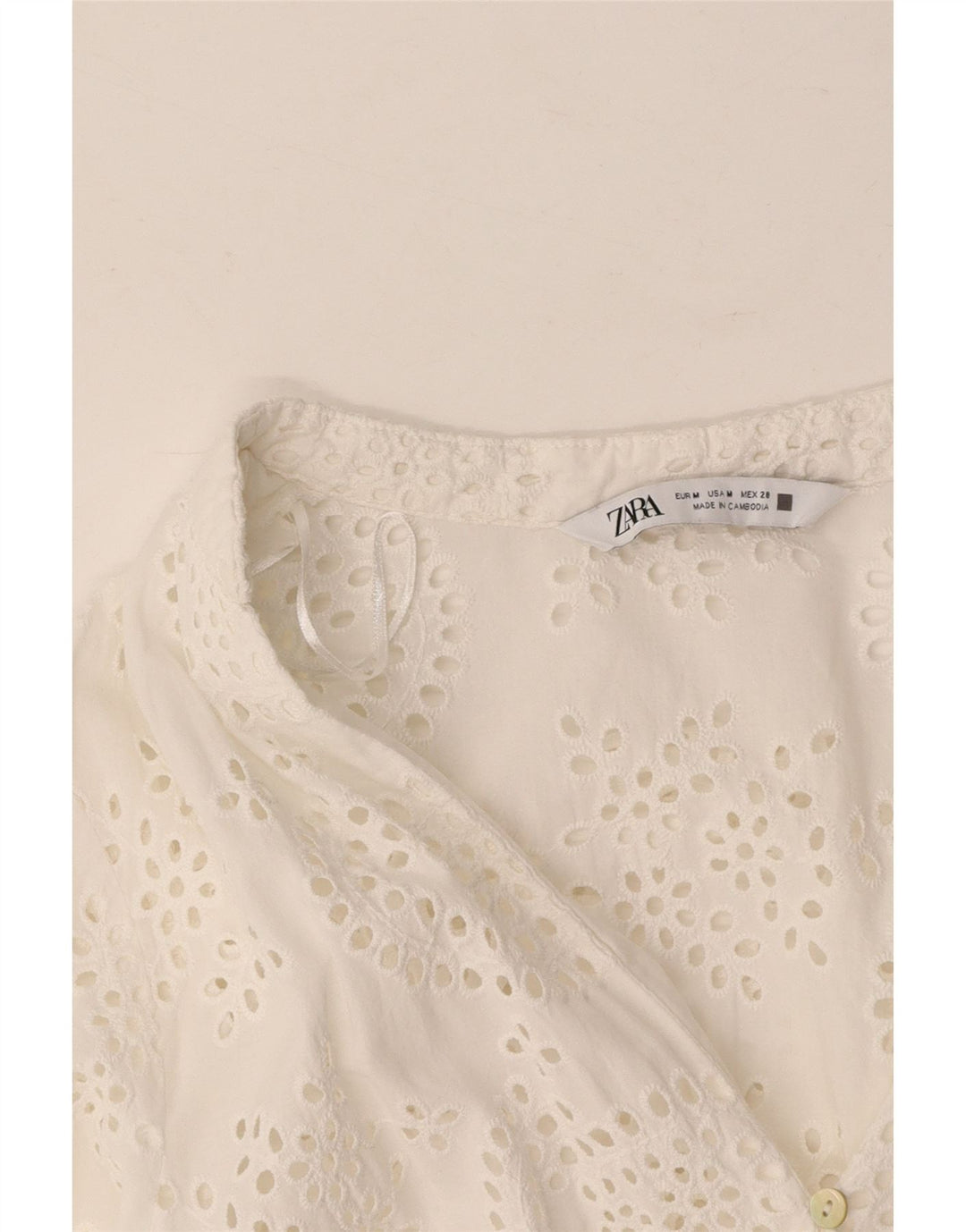 ZARA Womens Long Sleeve A-Line Dress UK 12 Medium White