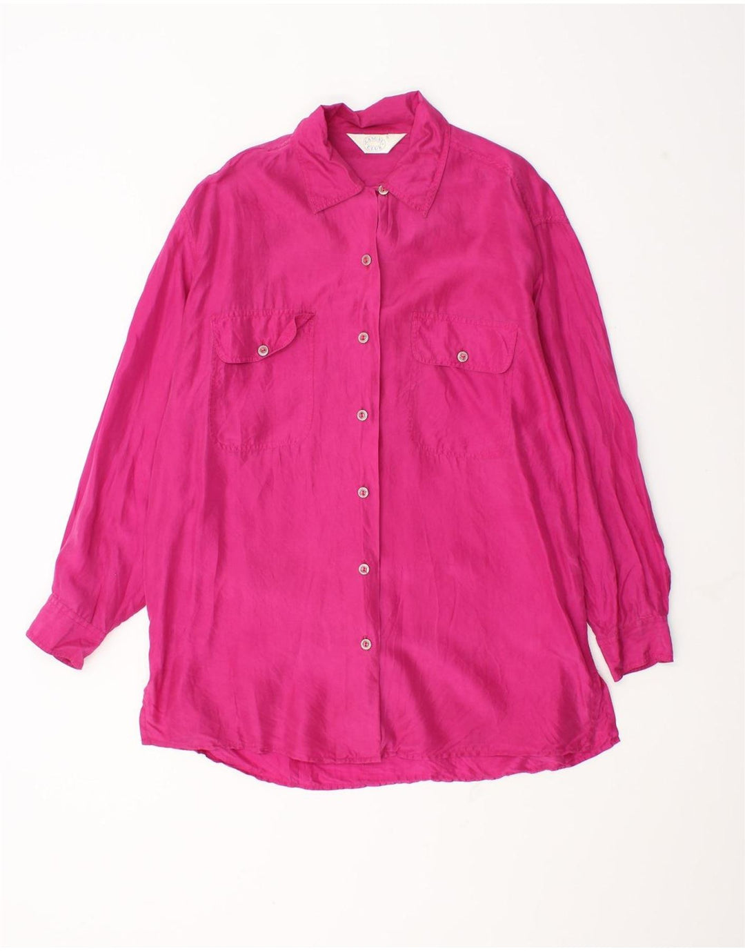 Vintage damska bluzka oversize UK 10 Small Pink Silk