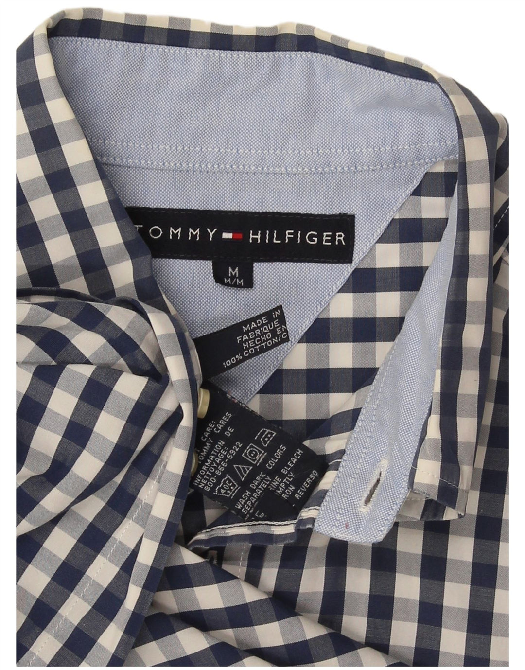 Koszula męska Tommy Hilfiger, średnia, granatowa, bawełniana kratka