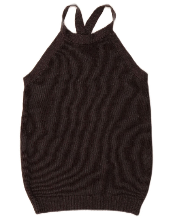 Tank top damski Massimo Dutti UK 12, średni czarny jedwab