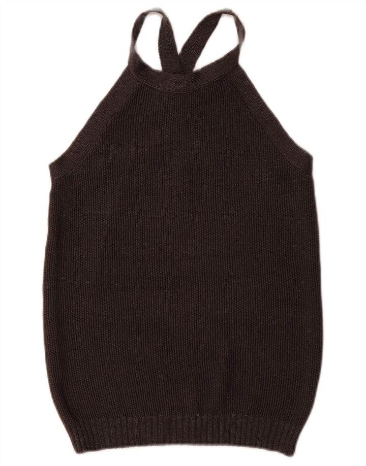 Tank top damski Massimo Dutti UK 12, średni czarny jedwab