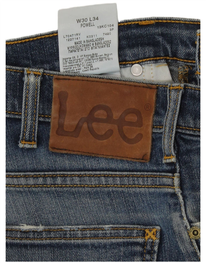 Męskie spodenki jeansowe Lee Powell W30, średnioniebieskie, bawełniane