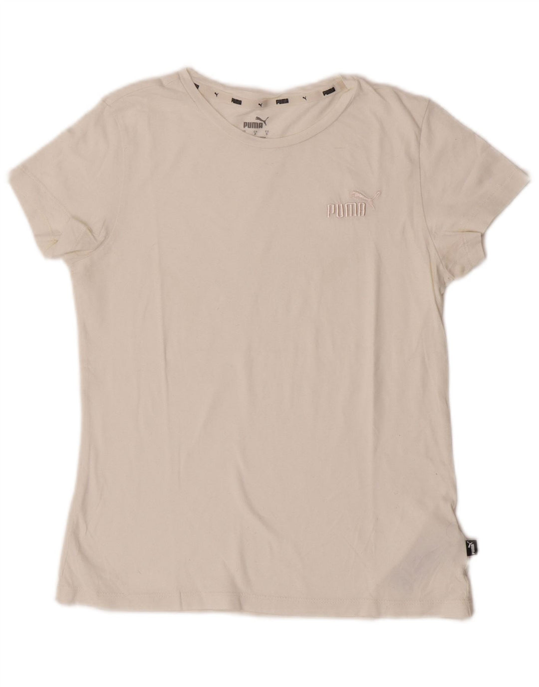 T-shirt damski Puma Top UK 10, mały, z białej bawełny