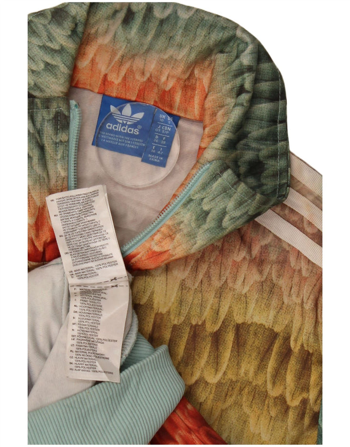 Damska kurtka dresowa Adidas UK 10, mała, wielobarwna, geometryczna