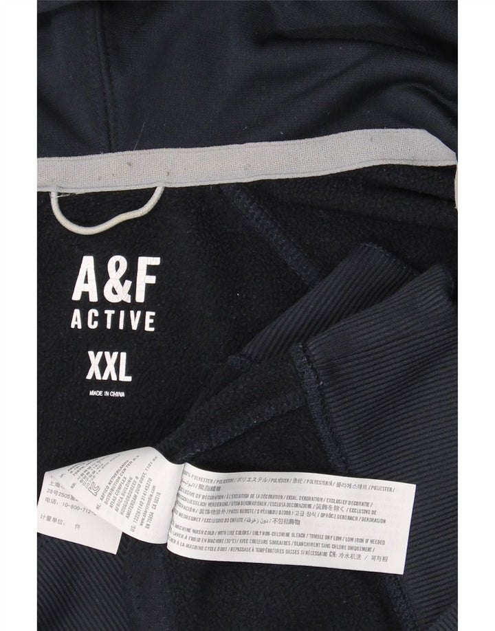 Męski sweter z kapturem i zamkiem ABERCROMBIE & FITCH 2XL Granatowy poliester