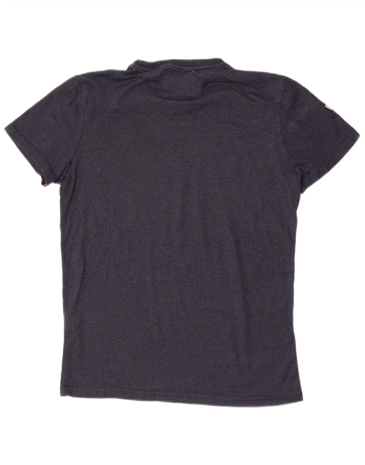 SUPERDRY Męski T-shirt Top Średni Granatowy Bawełniany Nakrapiany