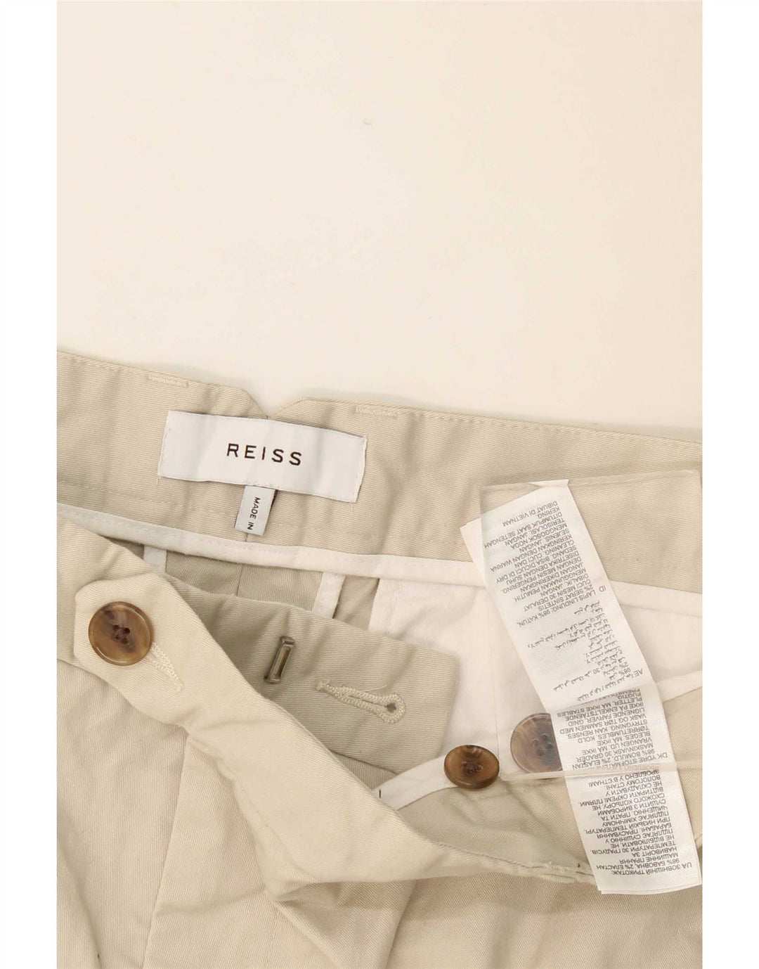 Męskie spodenki Chino Reiss W36, duże, beżowe, bawełniane