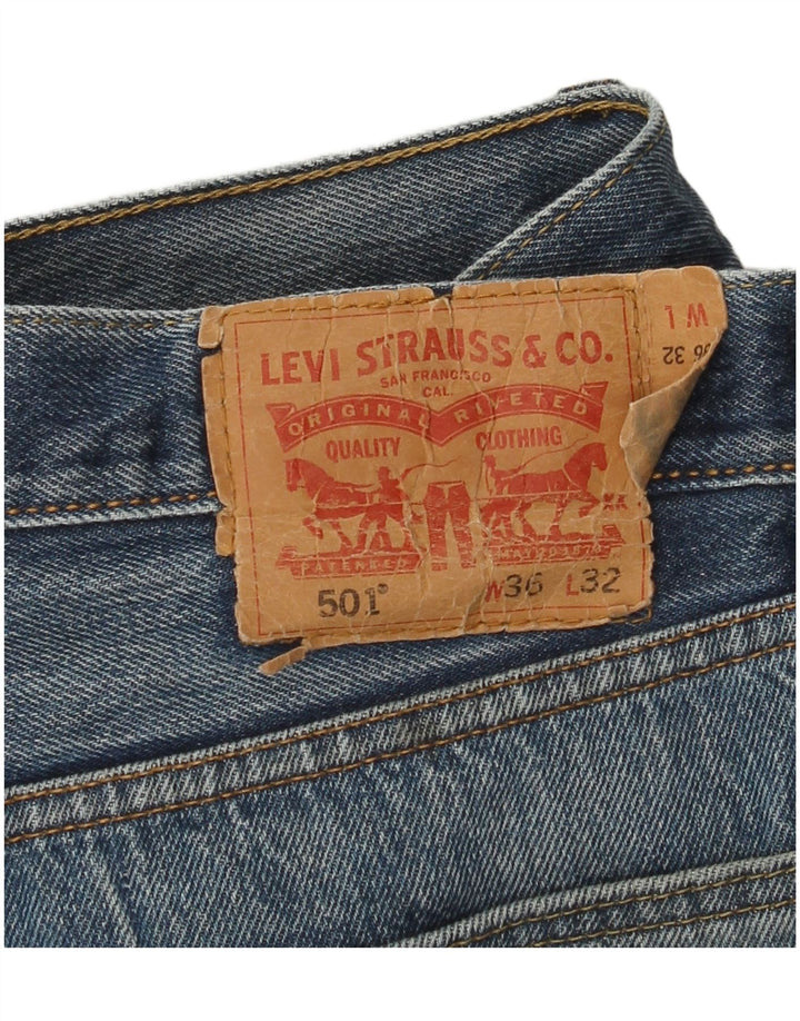 Męskie dżinsy Levi's 501 Straight W36 L29 Niebieskie bawełniane