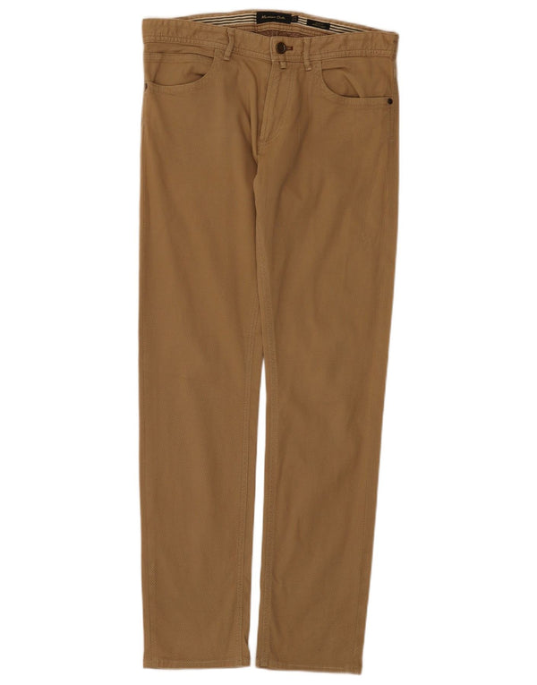 Męskie spodnie casual Massimo Dutti slim fit EU 38 Small W30 L30 beżowe