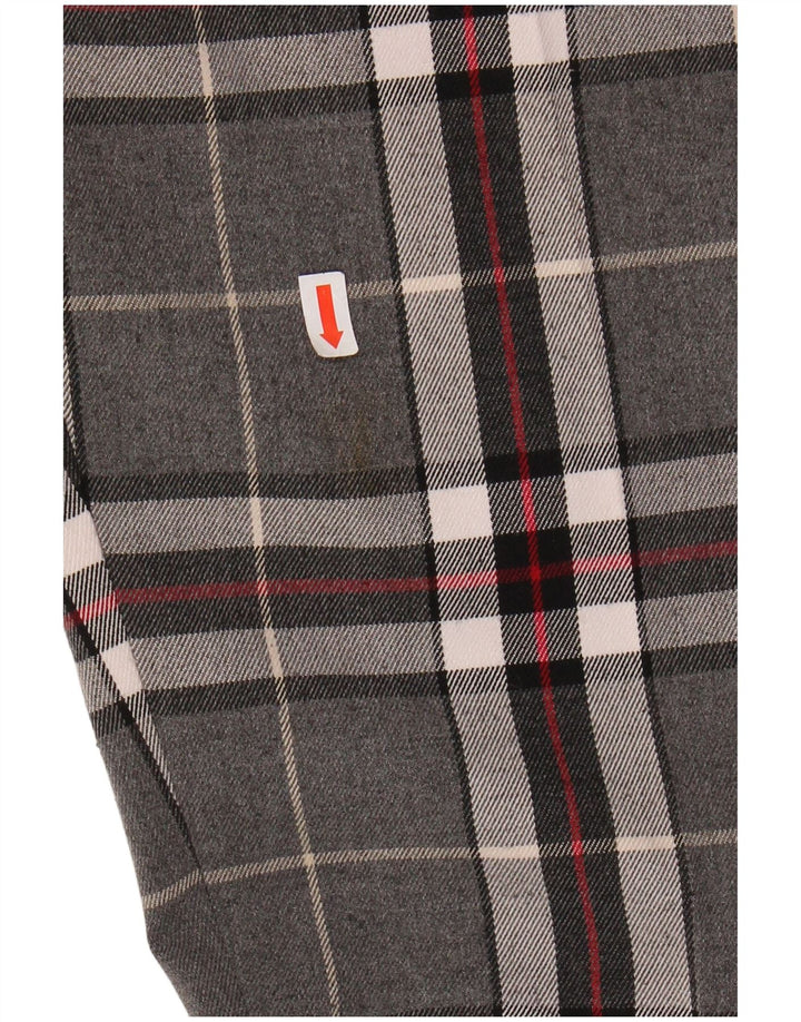 MARLBORO CLASSICS Damskie proste spodnie codzienne W34 L27 Szara kratka