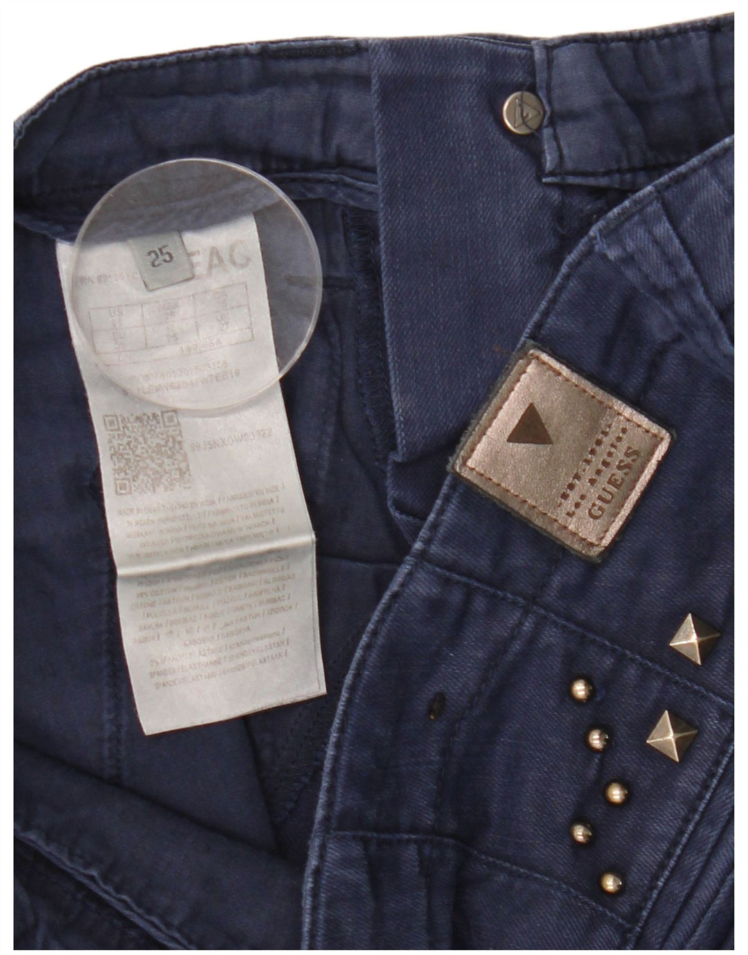 Jeansy damskie GUESS W27 L28 Granatowe, bawełniane