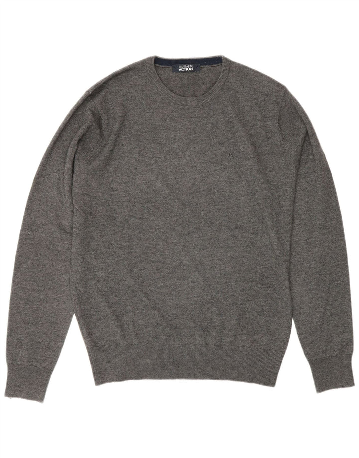 Męski sweter z okrągłym dekoltem Trussardi IT 50, średni szary