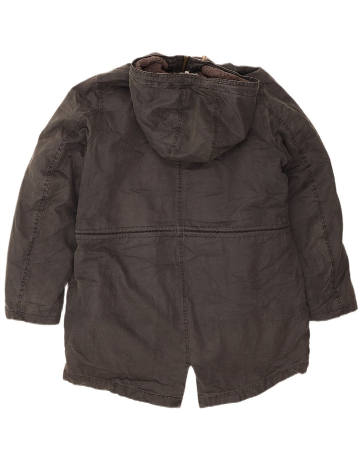 Damska kurtka parka z kapturem Fat Face UK 14, duża, szara bawełna