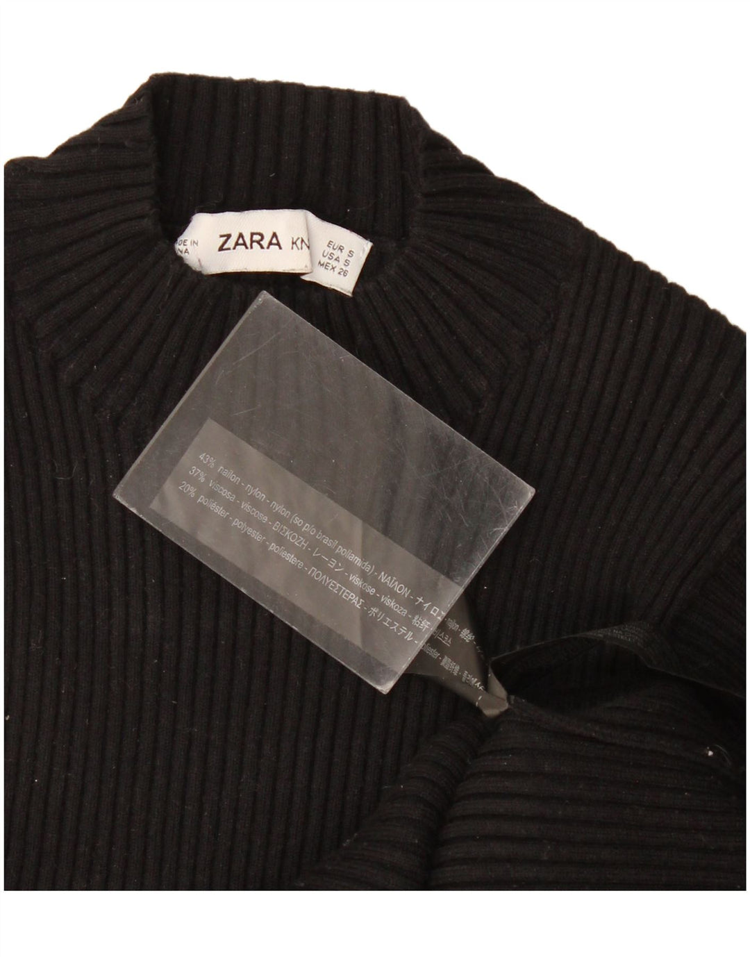 Damska dzianinowa bluzka Zara Top UK 8 Small Black Nylon