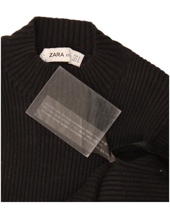 Damska dzianinowa bluzka Zara Top UK 8 Small Black Nylon