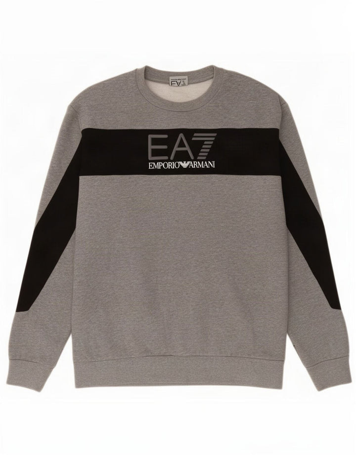 Męska bluza z grafiką Emporio Armani w kolorze średnioszarym