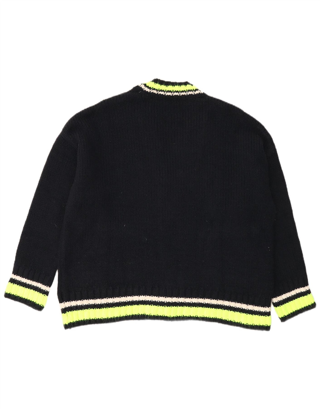 Damski sweter oversize Zara UK 10, mały, czarny, z blokami kolorów