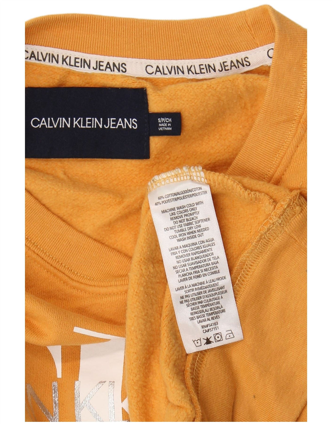 Damska bluza oversize Calvin Klein Jeans UK 10, mała, żółta