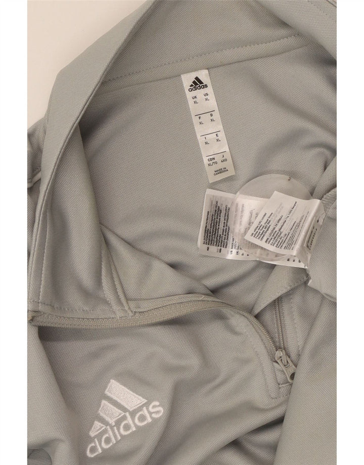 Męski dres ADIDAS Aeroready z zamkiem błyskawicznym pod szyją, XL, szary poliester