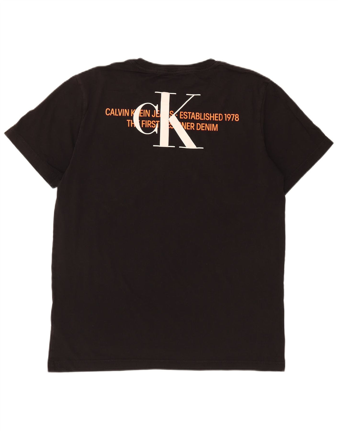 Męska koszulka z grafiką Calvin Klein Jeans, 2XL, czarna, bawełniana