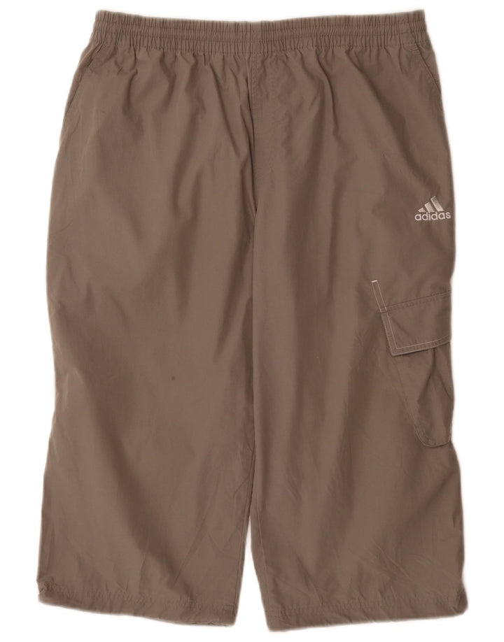Męskie spodnie dresowe Adidas Capri Cargo, średnioszary poliester