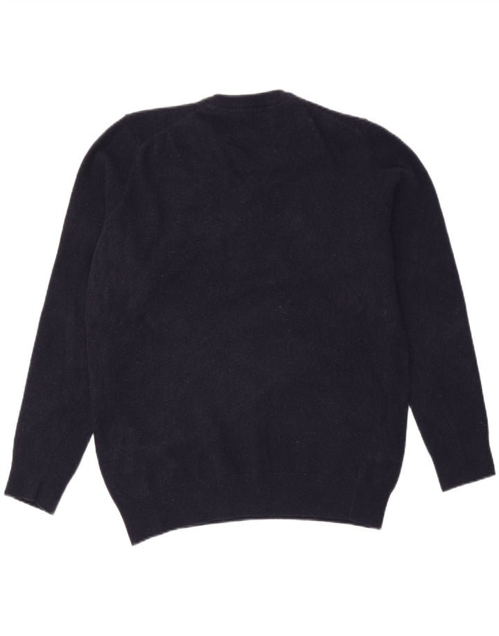 Męski sweter Barbour z dekoltem w kształcie litery V, duży, granatowy, wełniany