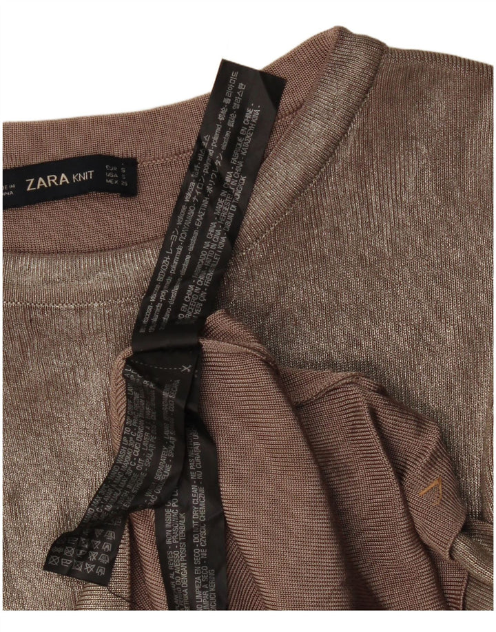 Bluzka damska Zara Top UK 10 Small Beżowa Wiskoza