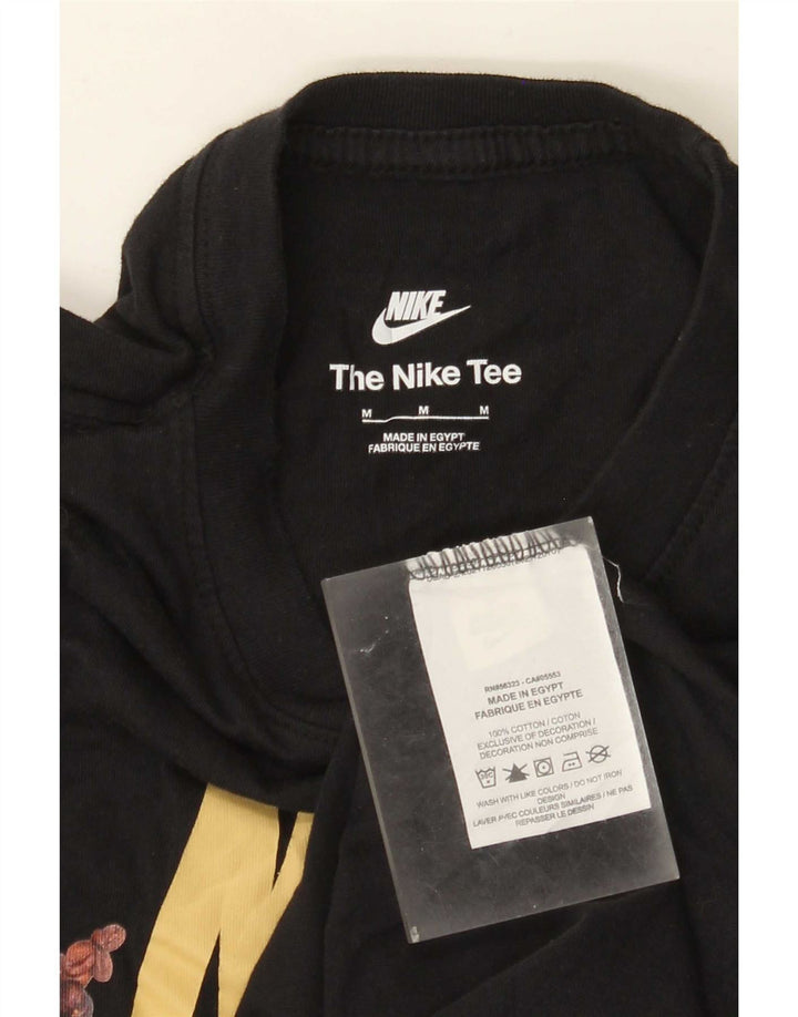 Męski T-shirt z grafiką Nike, średni czarny, bawełniany