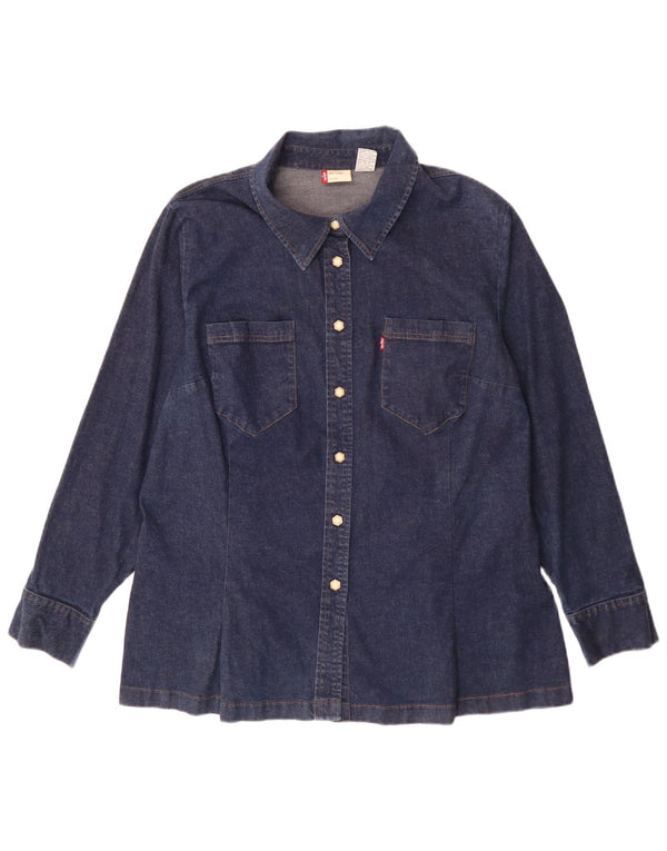 Damska koszula dżinsowa Levi's UK 18 XL, granatowa, bawełniana