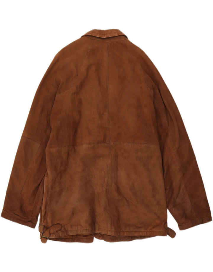 Vintage męska skórzana kurtka IT 52 XL brązowa