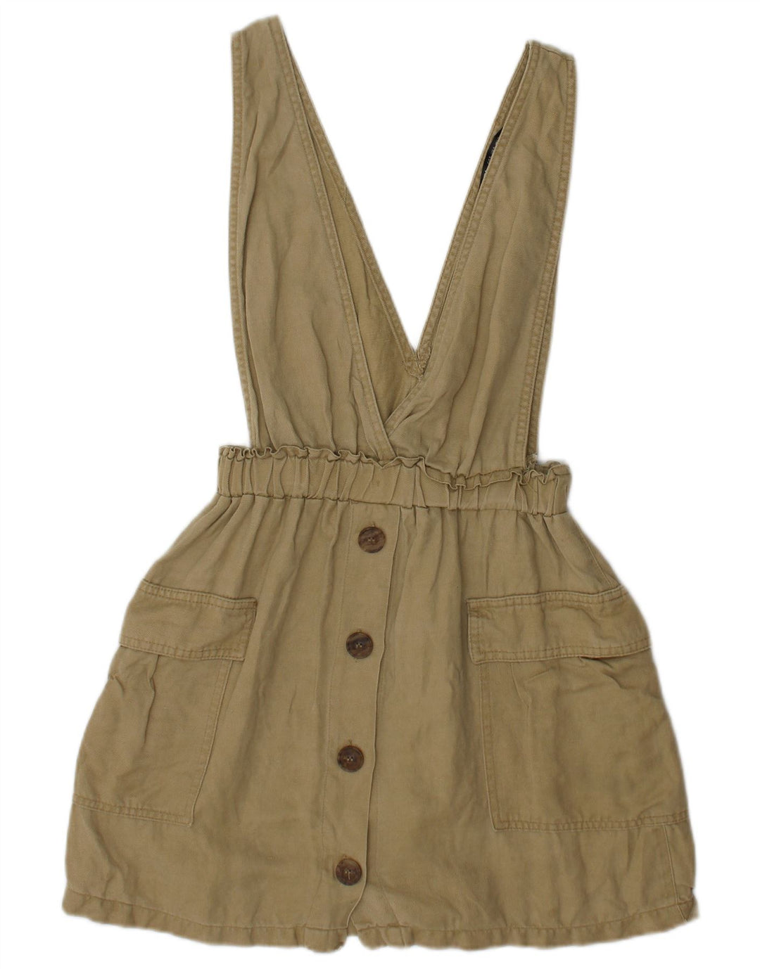 Damskie ogrodniczki Zara Spódnica cargo, mała W26, khaki, lniana
