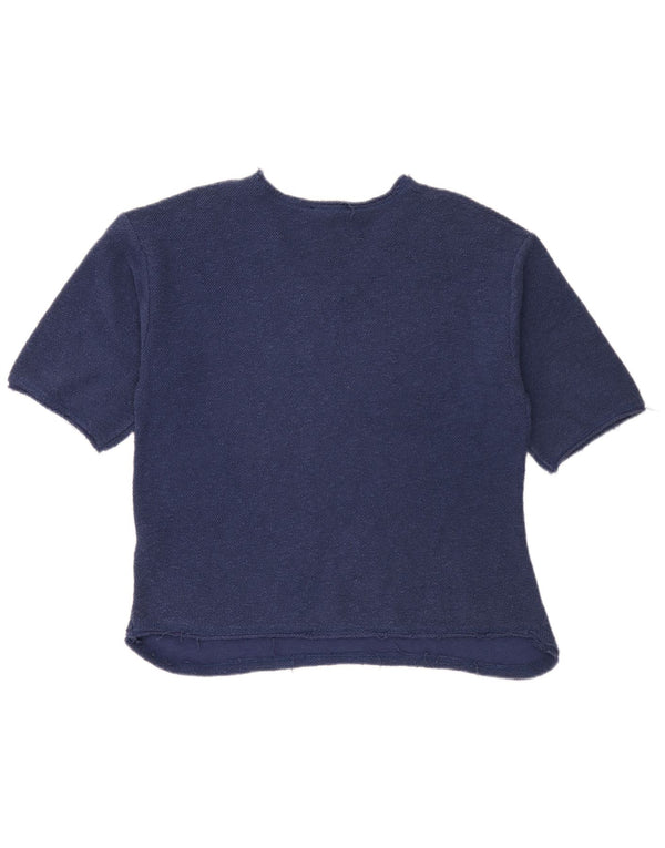 T-shirt damski Zara Top UK 14, średni granatowy, bawełniany