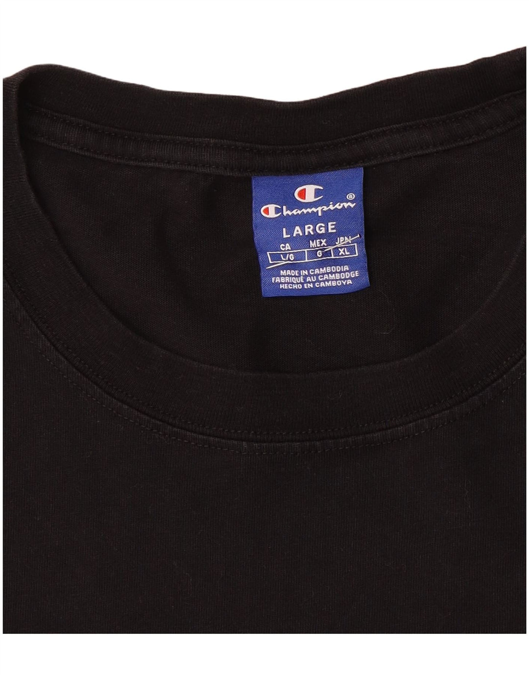 Męski top graficzny Champion z długim rękawem, duży, czarny