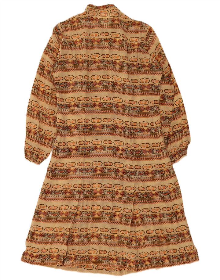 Vintage damska sukienka o linii A UK 12 Średnia wielobarwna Fair Isle