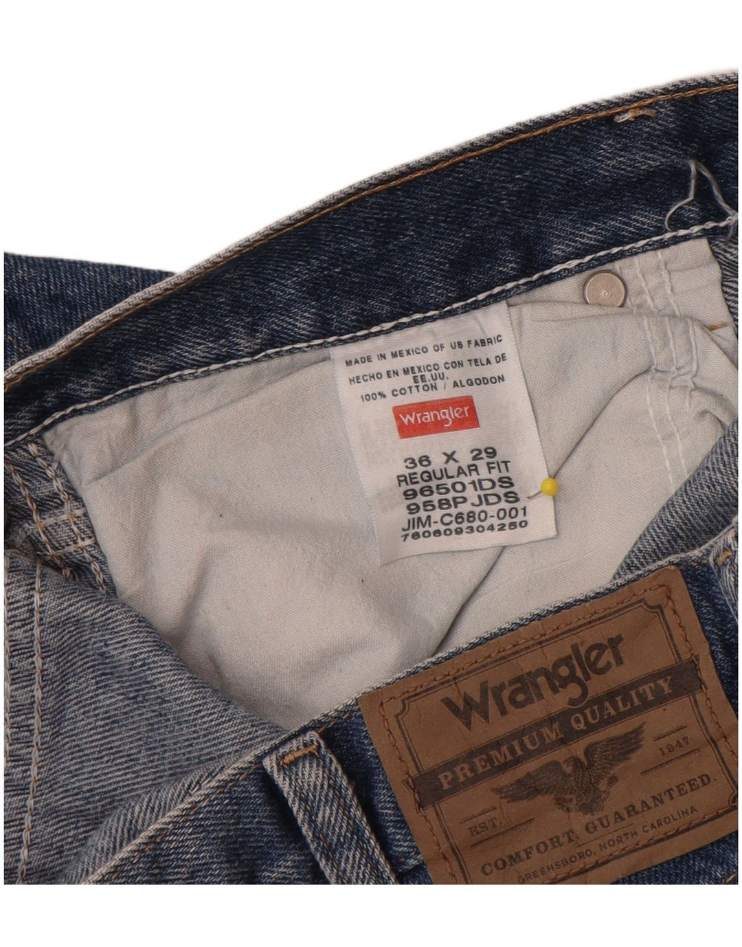 Męskie proste dżinsy Wrangler W36 L29 o regularnym kroju