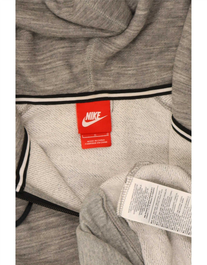 Męski sweter z kapturem i zamkiem błyskawicznym Nike, duży, szary, bawełniany w cętki