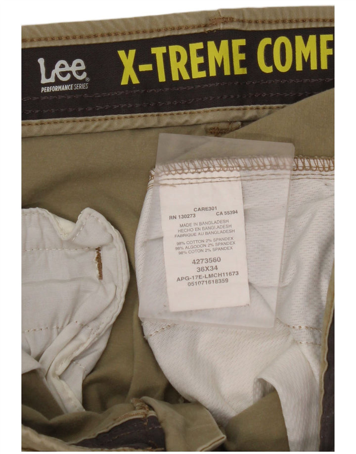 LEE Męskie proste spodnie chino X-treme Comfort W36 L34 Beżowa bawełna