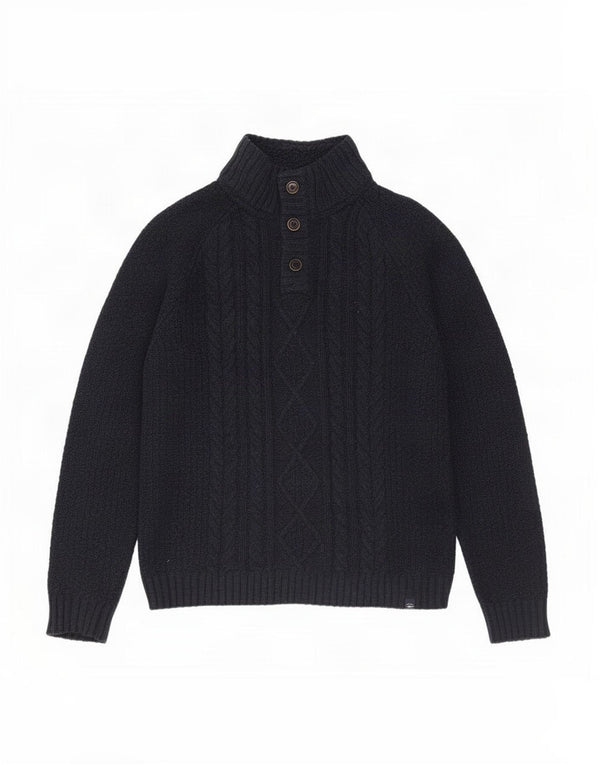 Męski sweter zapinany na guziki Fat Face XL Granatowa wełna