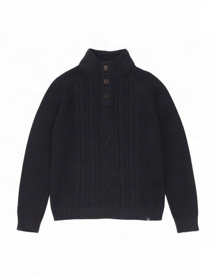 Męski sweter zapinany na guziki Fat Face XL Granatowa wełna