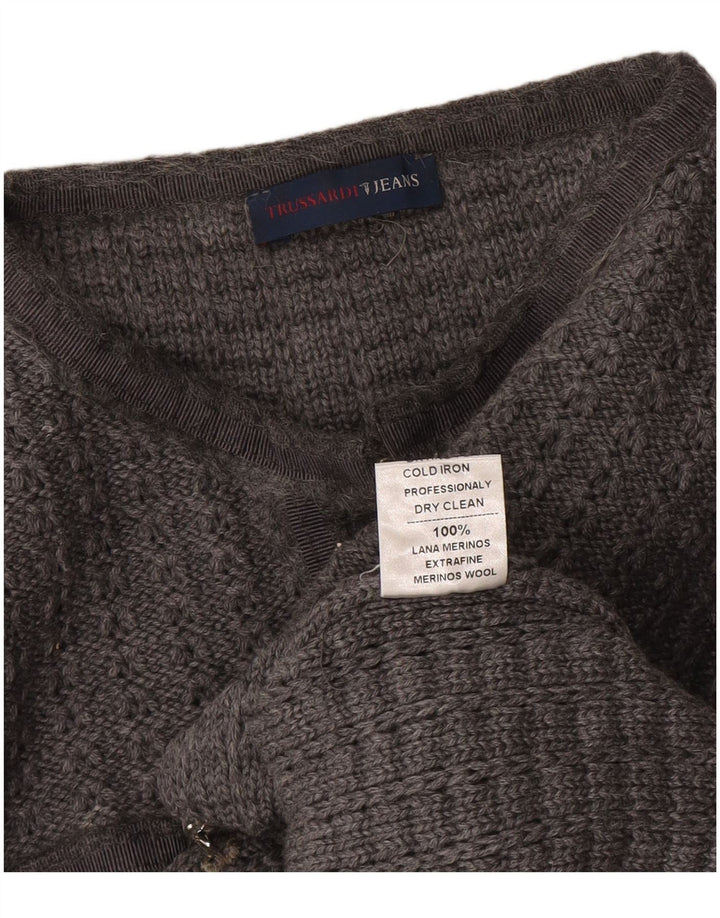 Sweter damski Trussardi Jeans z krótkim rękawem 3/4, UK 12, średni szary