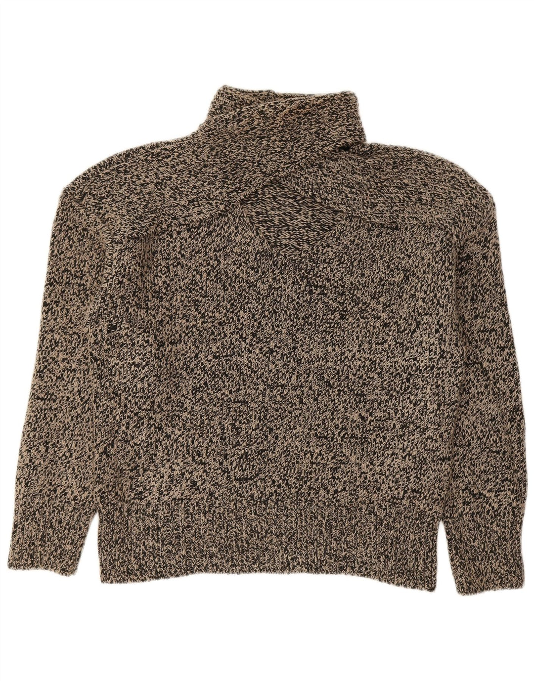 Sweter damski Zara z golfem UK 14, średni czarny, nakrapiany akryl