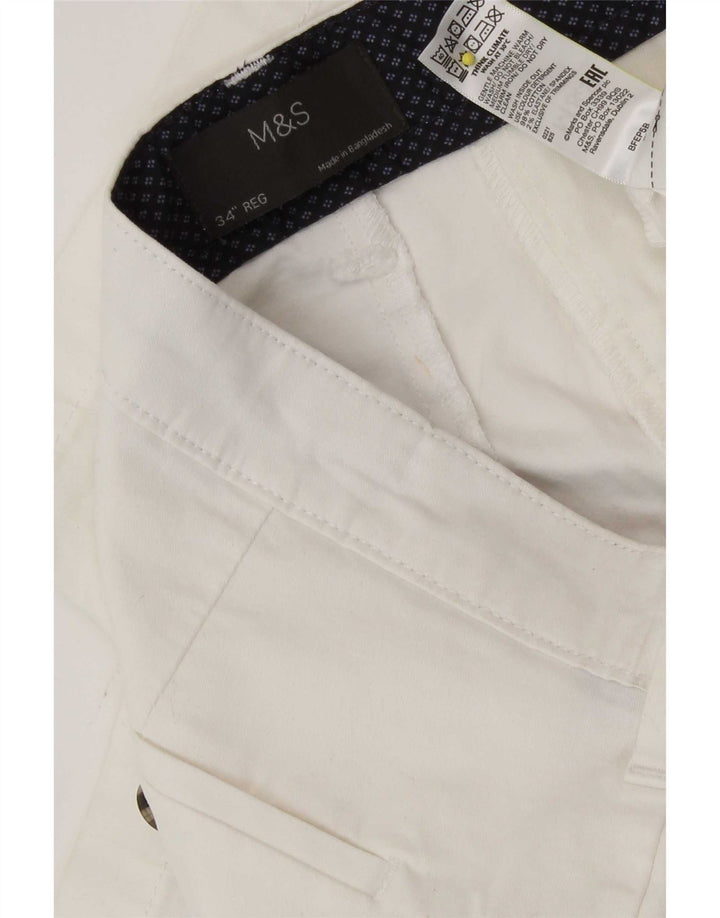 Męskie spodenki Chino Marks & Spencer W34, duże, białe, bawełniane