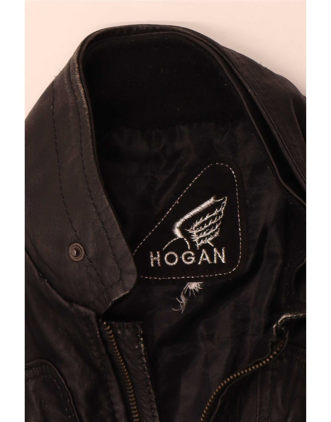 Damska skórzana kurtka motocyklowa Hogan UK 12, średnia czarna
