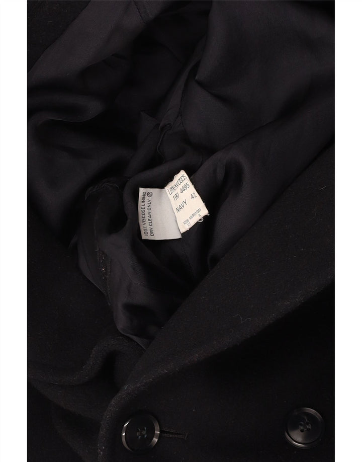 VINTAGE Męski dwurzędowy płaszcz UK 42 XL Granatowa wełna