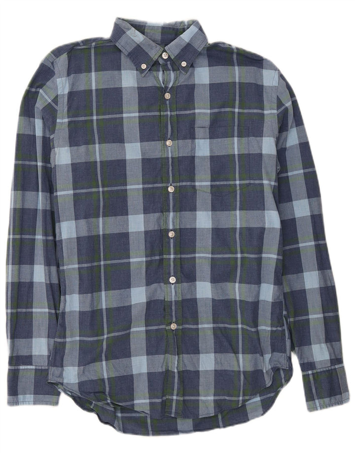 J. CREW Mens Shirt Small Blue Check Cotton